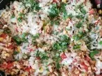 Ebly-Gemüsepfanne mit Hackfleisch