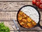 Reisfleisch mit Pilzen und Paprika