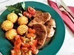 Putenfilet mit Rotwein-Pfeffersoße