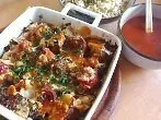 Gefüllte Paprika mit Auberginen und Tomaten