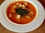 Paprika-Kartoffelsuppe mit Einlage