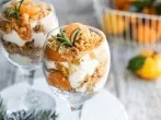 Dessert mit Butterkeksen, Quark und Mandarinen