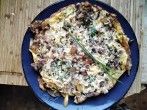 Omelette mit Kartoffeln und Speck