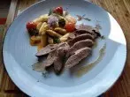 Spargelragout mit Eierlikör an Lammlachs