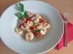 Linguine mit <strong>Garnelen</strong> und Spinat