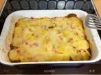 Gratin mit Kartoffeln, Rosenkohl, Roter Bete und Pastinake