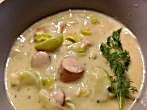 <strong>Lauchsuppe</strong> mit W&uuml;rstchen - Wunderbar f&uuml;r kalte Tage