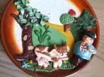 Wandteller mit Fimo dekorieren – Teller-Upcycling