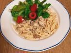 Resteverwertung: Spaghetti mit Champignon-Rahmso&szlig;e