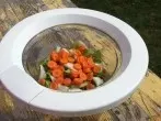 Glas von Waschmaschinen Bullauge als Salatschüssel