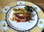 Auflauf mit <strong>Spargel</strong> und Nudelteigtaschen