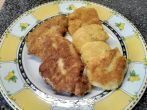 Kartoffelpuffer aus Klo&szlig;teig mit <strong>Putenschnitzel</strong>