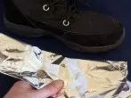 Warme Füße mit Alufolie in den Schuhen
