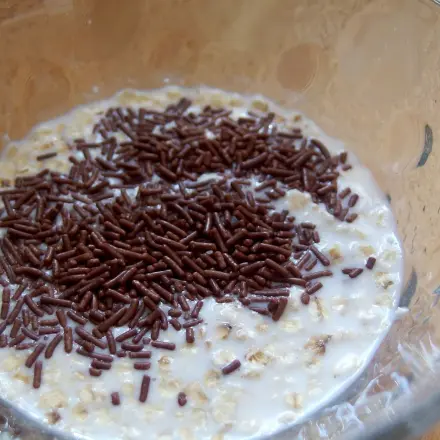 Haferflocken-Schokokrümel-Joghurt-Müsli