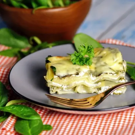 Spinatlasagne mit Quark