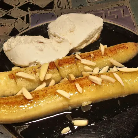 Reife Bananen aus der Pfanne
