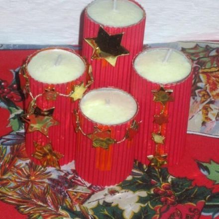 Kerzenhalter aus Wellpappe