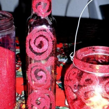 Malen mit Bastelleim und feinem Dekosand