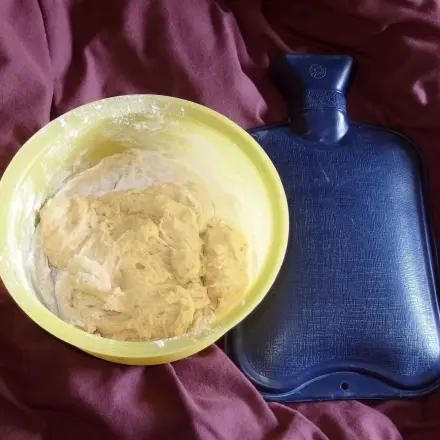 Hefeteig mit Wärmflasche ins Bett