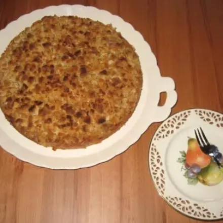 Apfelkuchen mit Apfelkompott gefüllt