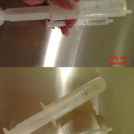 In der Küche: Spritzen zum sehr genauen Abmessen verwenden