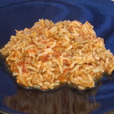 Reispfanne mit Gemüse und Hackfleisch