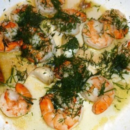 Gefrorene Garnelen zum Braten vorbereiten und braten