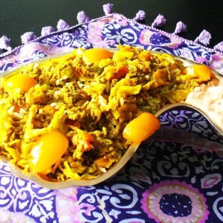 Indische Mett-Reis-Pfanne