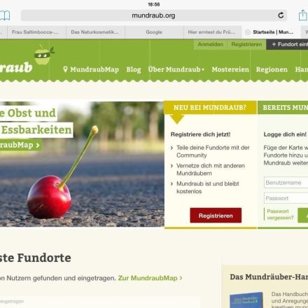 Öffentliche Bäume und Sträucher zum Abernten finden