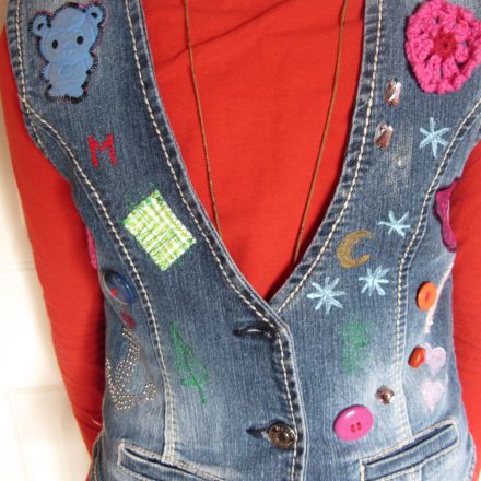 Jeansweste aus Resten