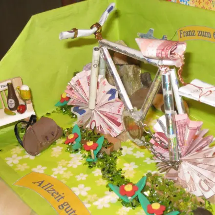 Geldgeschenk für Fahrrad basteln
