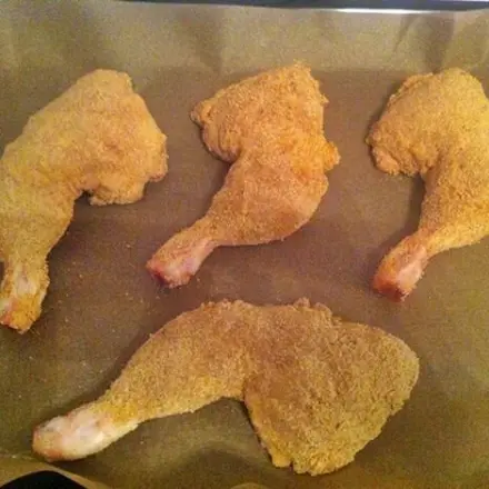 Hühnerschenkel panieren ohne Haut