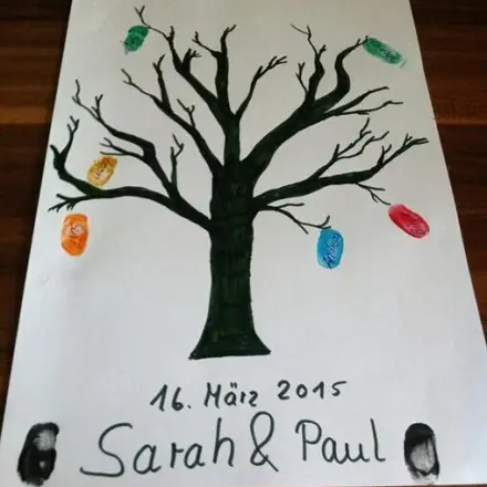 Hochzeitsgeschenk - Baumbild mit Fingerabdrücken