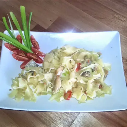 Pasta mit Heringsfilet