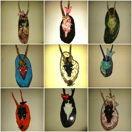 Geweihe verzieren mit Serviettentechnik