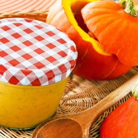 Kürbiscremesuppe in Gläser eingekocht