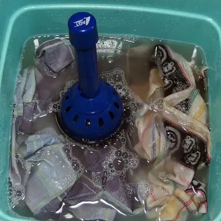 Wäsche "pömpeln"