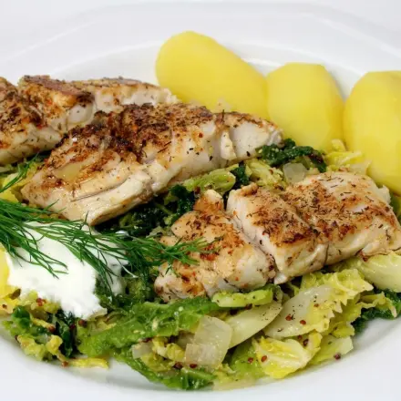 Fischfilet mit grünem Cidre-Gemüse