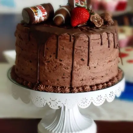 Schokokuchen mit Nutellagläser Deko - superlecker