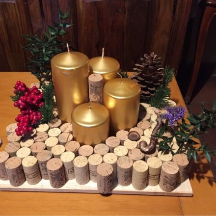 Adventskranz aus Korken