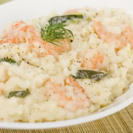 Cremiges Risotto mit Scampi und Wirsing