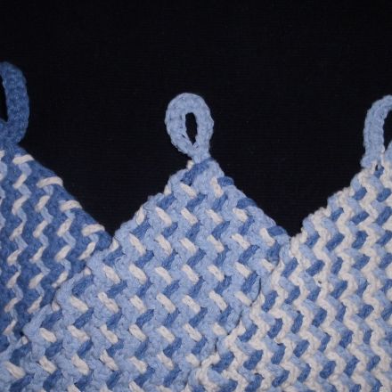 Webhäkeln - dreifarbige Topflappen