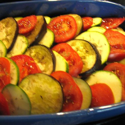 Auberginen-Zucchini-Auflauf nach Moussaka-Art
