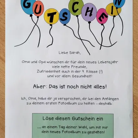 Gutschein für Kinder gestalten