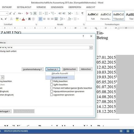 Bei Word 2013 alle Suchergebnisse markieren
