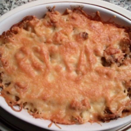 Überbackene Thunfisch-Spaghetti
