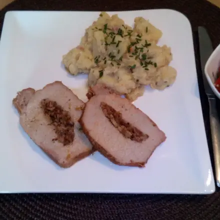 Gefüllter Schweinerücken aus dem Bratschlauch