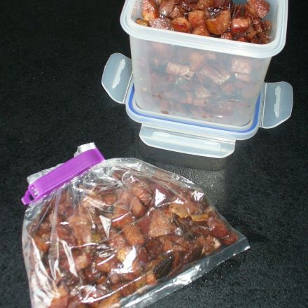 Wenn das Rührei schnell gehen soll: Speck vorbereiten und einfrieren