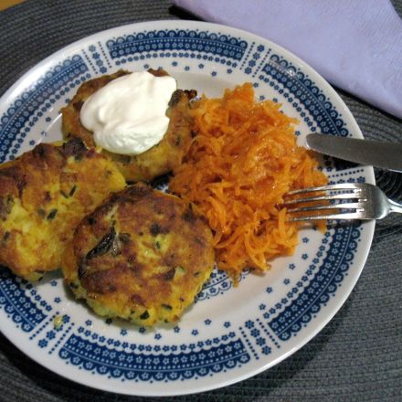 Kartoffel-Rösti-Taler mit Bacon und Pilzen
