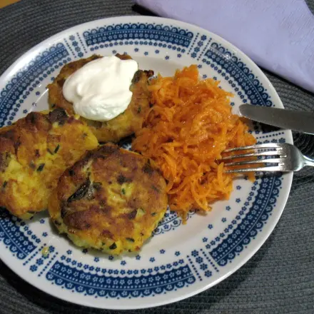Kartoffel-Rösti-Taler mit Bacon und Pilzen